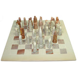 Hand Carved Soapstone Maasai Chess Set - 14" Board