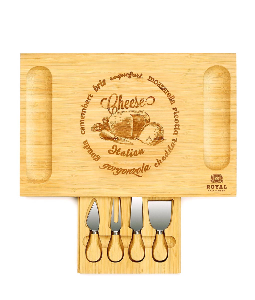 Cheese Board Set with Knives, 16.5“ x 11”-1