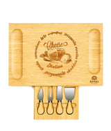Cheese Board Set with Knives, 16.5“ x 11”-1
