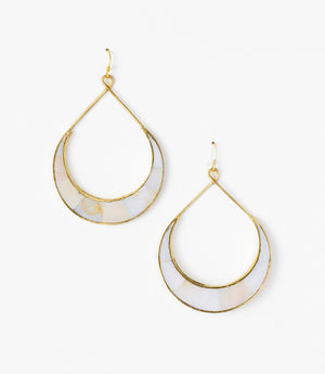 Rajani Crescent Mother of Pearl Hoop Earrings