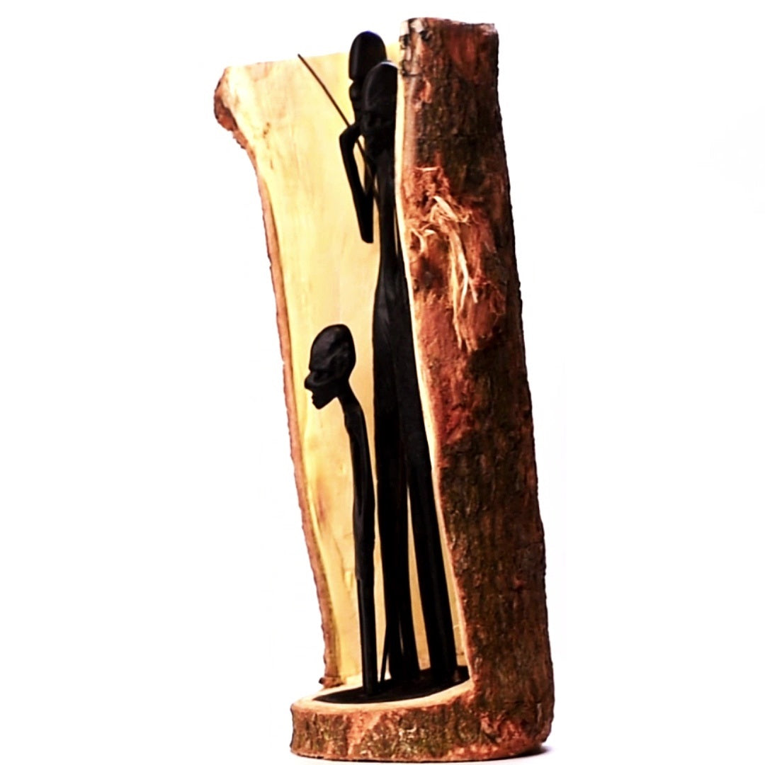 Men Carved Inside A Raw Neem Tree Trunk 2