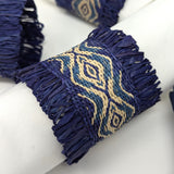 Cardwoven Raffia Napkin Ring (Set of 4) - Blue
