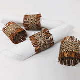 Cardwoven Raffia Napkin Ring (Set of 4) - Brown