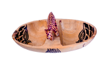 Oval Bowl with Two Compartments & Cheetah Figurine