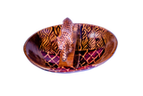 Oval Bowl with Two Compartments & Cheetah Figurine – Dark Brown