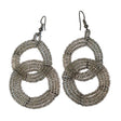 Maasai Beaded Round Two Tier Earrings - Silver-0