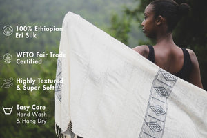 Queen Menon Handwoven Ethiopian Silk Shawl