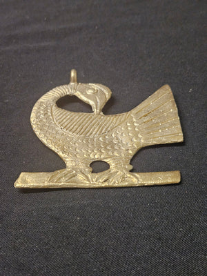 Oversized Sankofa Bird Ashanti Brass Pendant – Handcrafted Adinkra Symbol from Ghana (4" x 4.5")