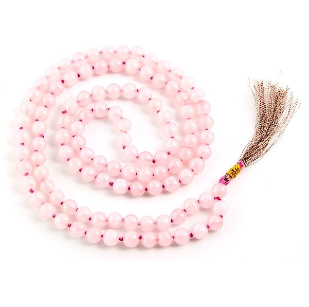 108 Japa Mala Prayer Beads Rose Quartz - 8mm-0