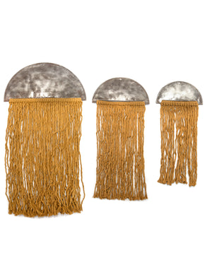 Metal and Macrame Wall Art Set
