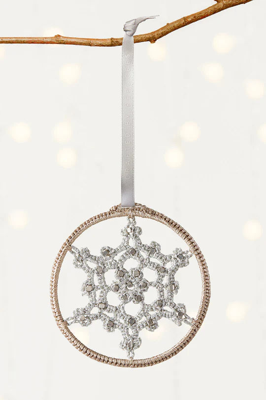 Eternal Snowflake Ornament, Crafted by Afghan Refugees in India