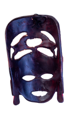 Tribal African Mask With 2 Leopards 2