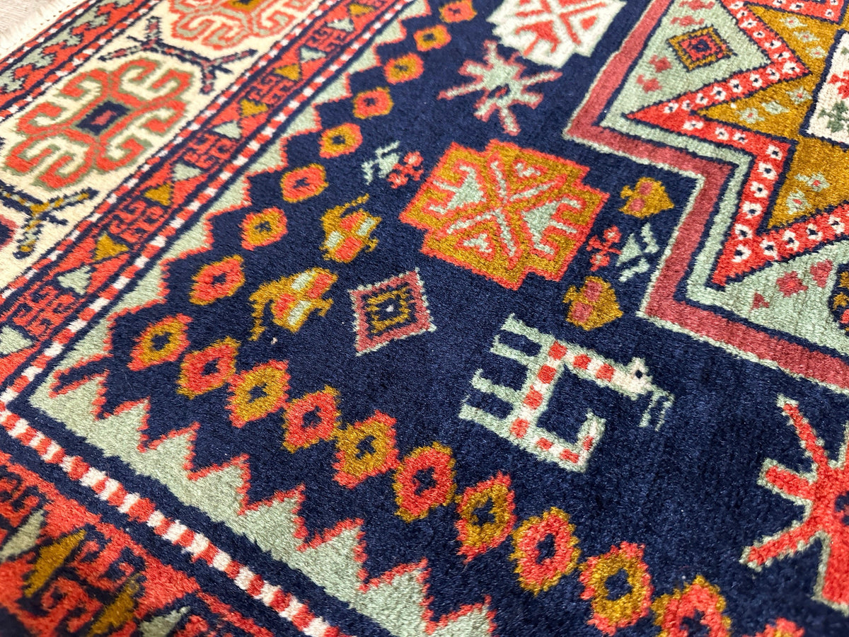 Vintage Armenian Karabakh/Artsakh Wool Rug | 1960s Hand-Knotted 4x7