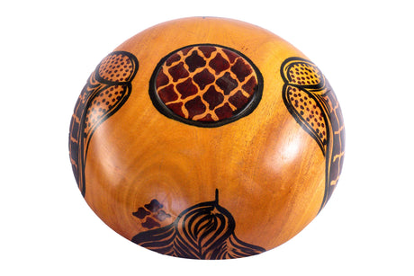 Wooden Bowl With Animal Print Pattern 4