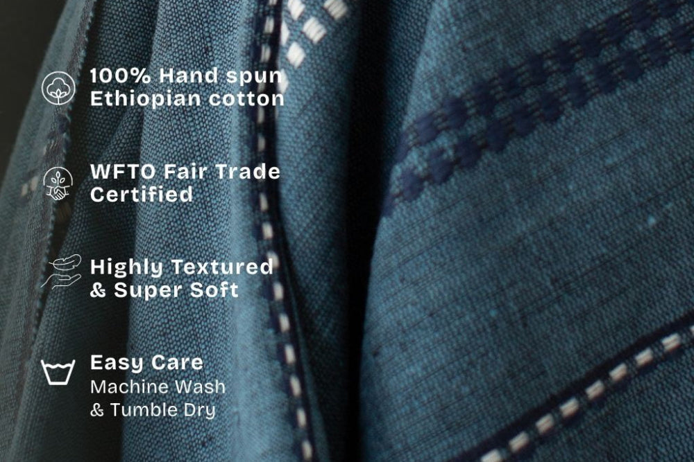 Zenach Handwoven Ethiopian Cotton Throw Blanket