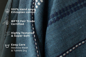 Zenach Handwoven Ethiopian Cotton Throw Blanket