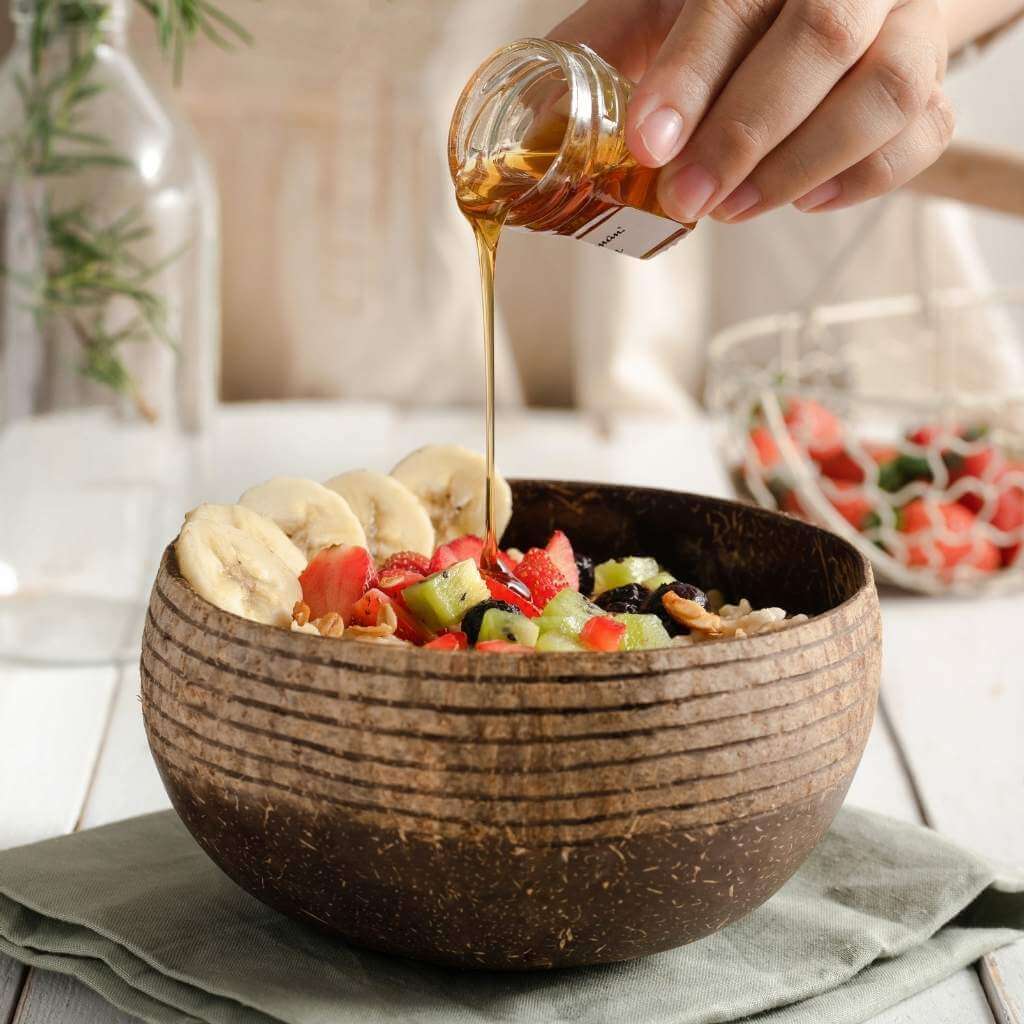 Patterned Coconut Bowl & Spoon Single Set-4