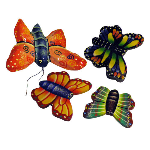 Paper Mache and Wood Butterfly Magnets from Haiti-0