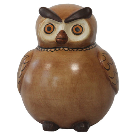 Brown Ceramic Owl Bank-1