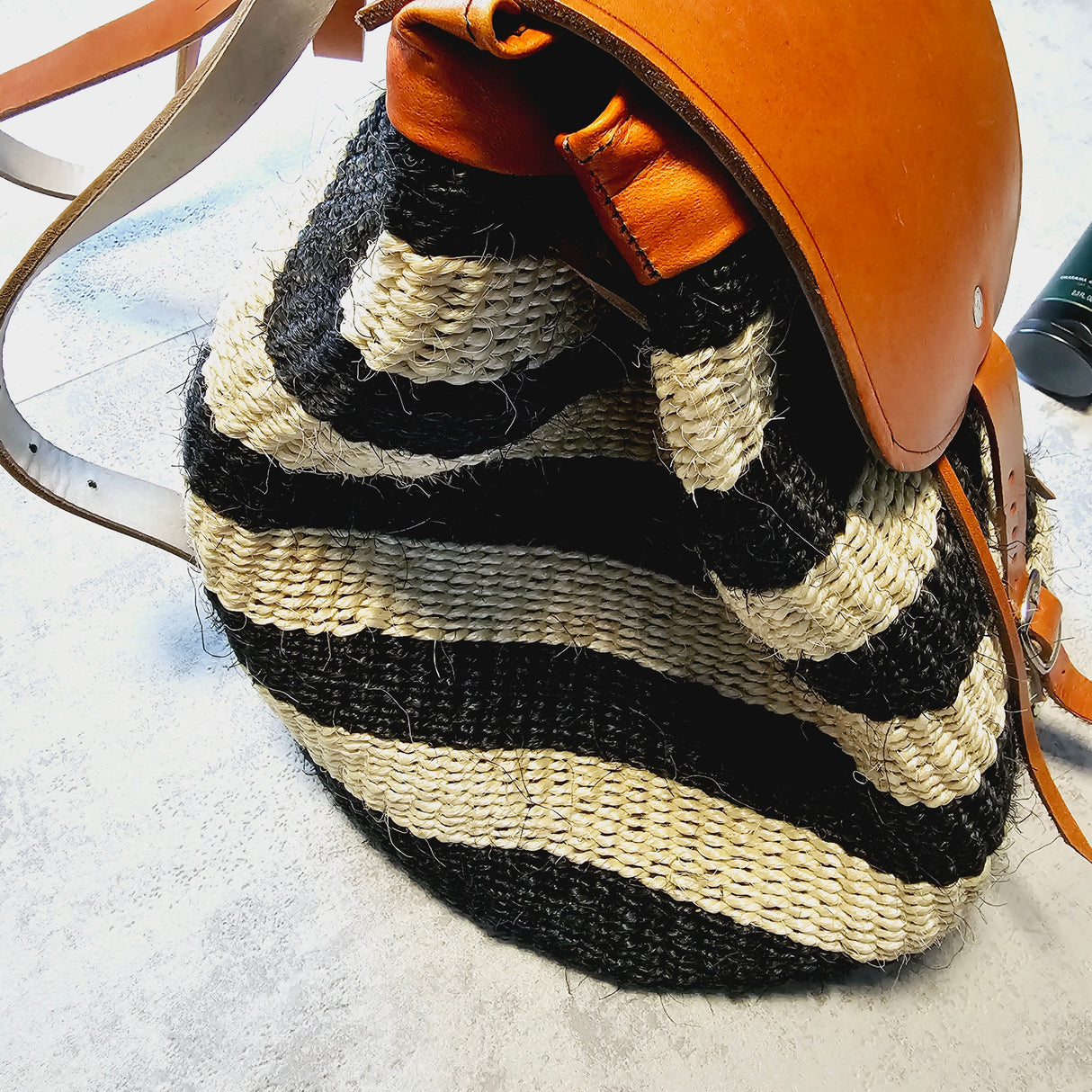 Handwoven Sisal Backpack, African Backpack, Kiondo Bag-4