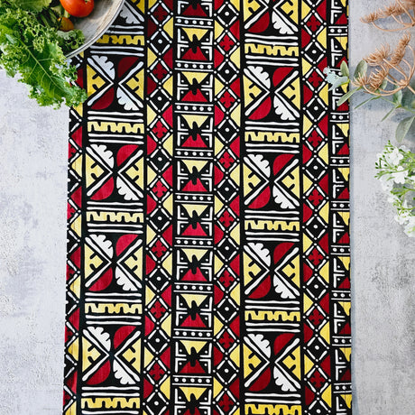 Handmade African Print "Mudcloth" Bogolan Inspired Print Table Runner Made from 100% African Print Fabric-2