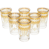 Gold Moroccan Glasses Artisan Hand-Made Multipurpose 220 ml 7.5 oz Tea and Wine Morrocan Tumbler Marrakech & Casablanca Tea Cups Set of 6, by The Wine Savant-0