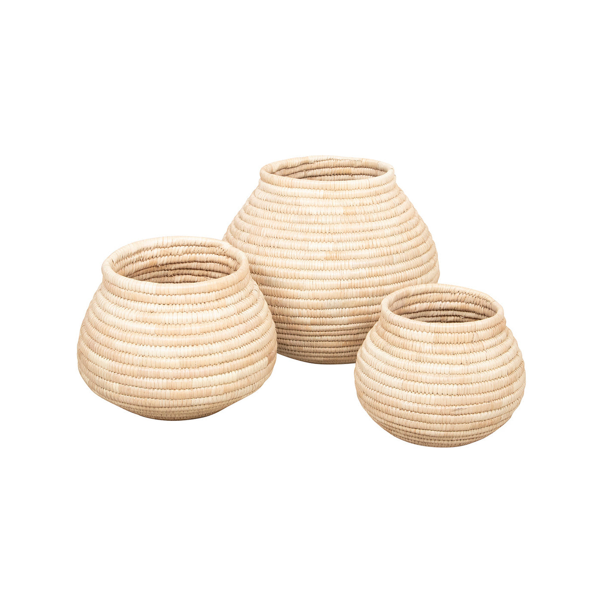 Malawian Woven Bowl Baskets | Set of 3-1