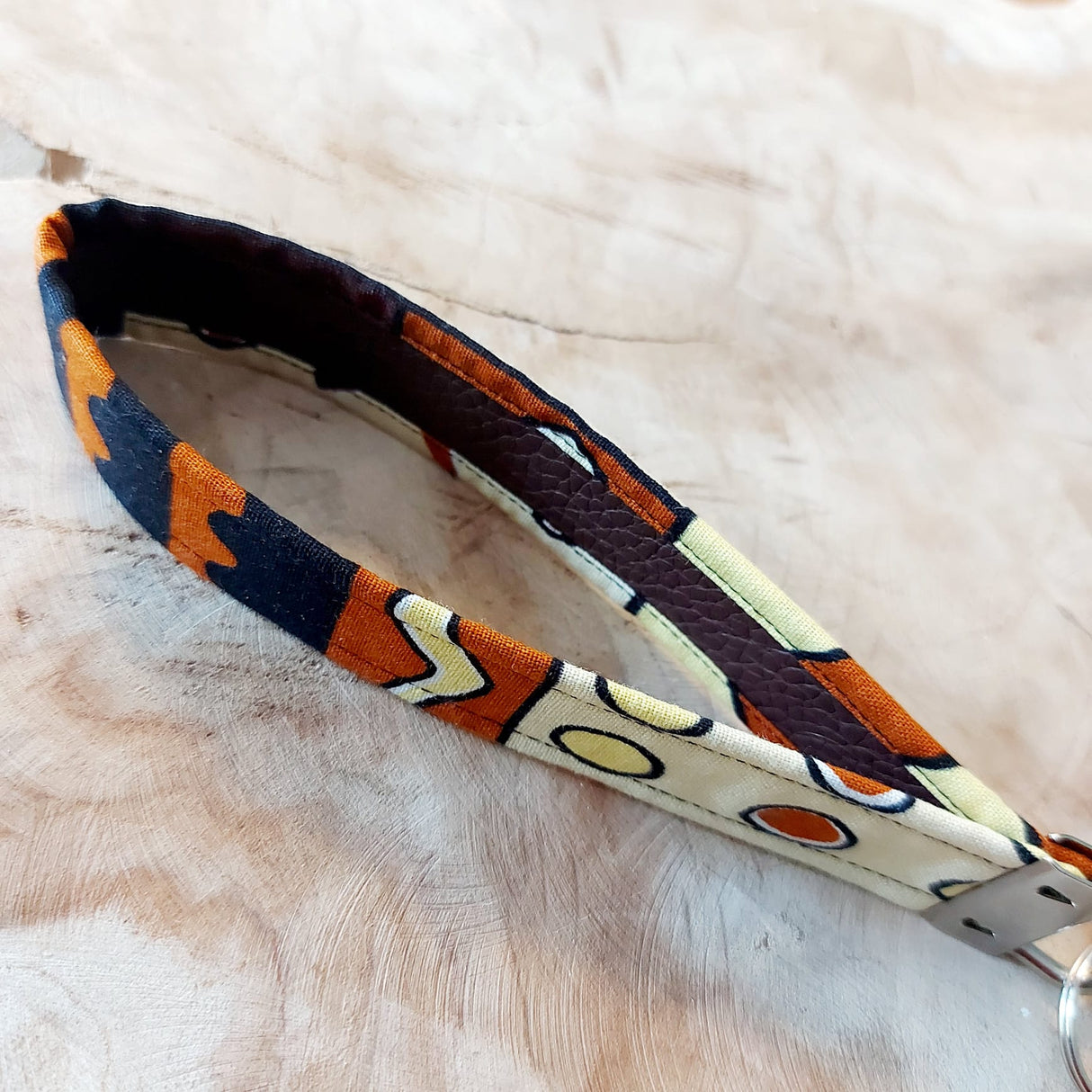 African Print and Leather Key Fob | Wristlet | Key Holder-2