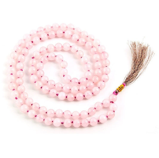 108 Japa Mala Prayer Beads Rose Quartz-0