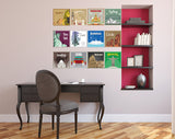 12x2 (24 pcs) TRAVEL THE WORLD WITH THESE ILLUSTRATED STAMP WALL STICKERS-2